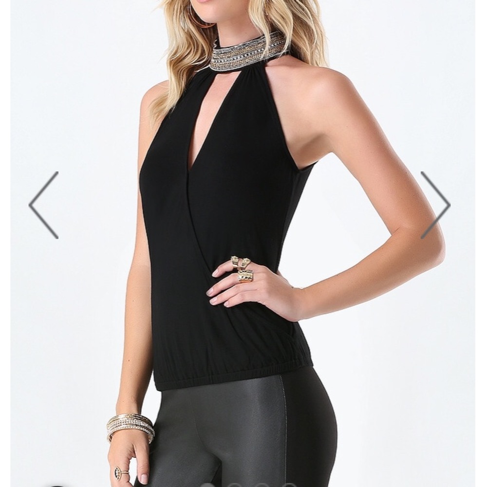 Bebe| Chain Neck Surplice Top S